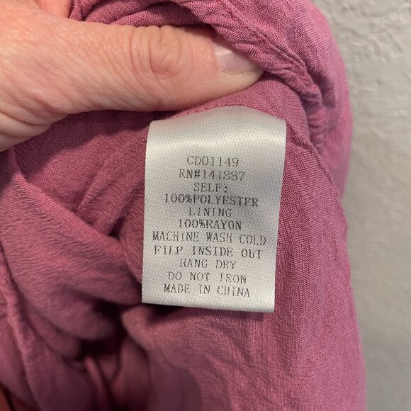 TCEC Mauve Pink Satin Strapless Tied Belt Maxi Dress Small - Picture 4 of 5